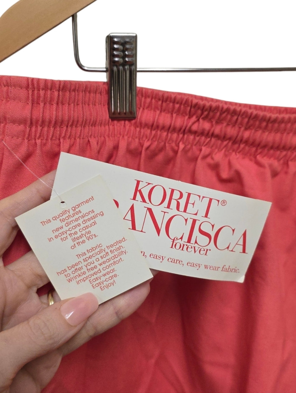 NWT Koret Francisca sz 20 Short Melon Salmon Pink Orange Pants High Rise VTG 90s - Picture 5 of 10